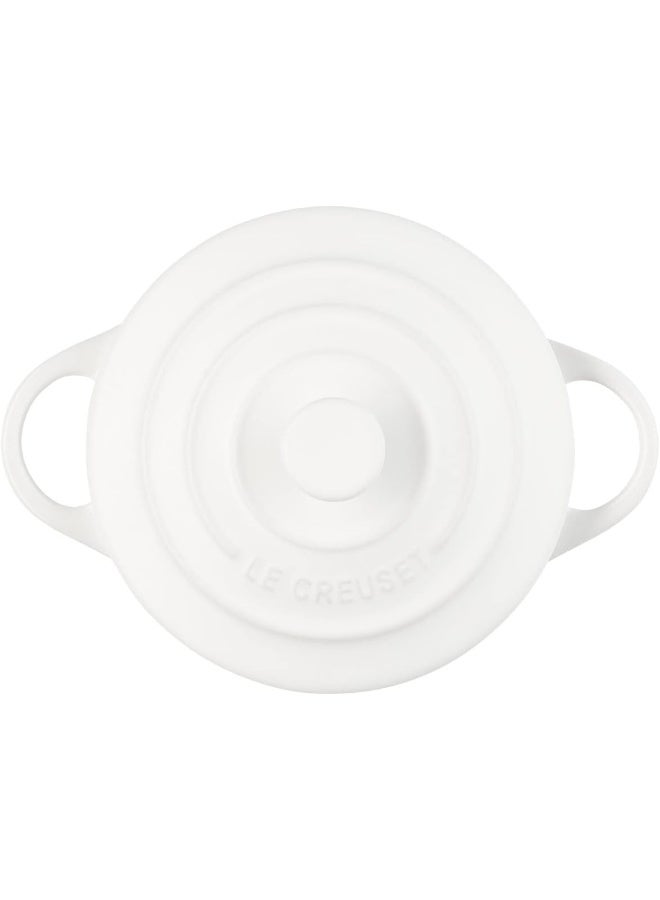 Le Creuset Stoneware Mini Round Cocotte, 8 Oz., White  - Image 4