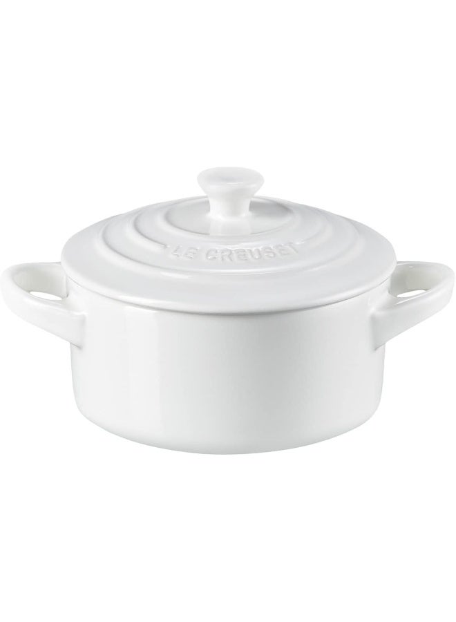 Le Creuset Stoneware Mini Round Cocotte, 8 Oz., White  - Image 1