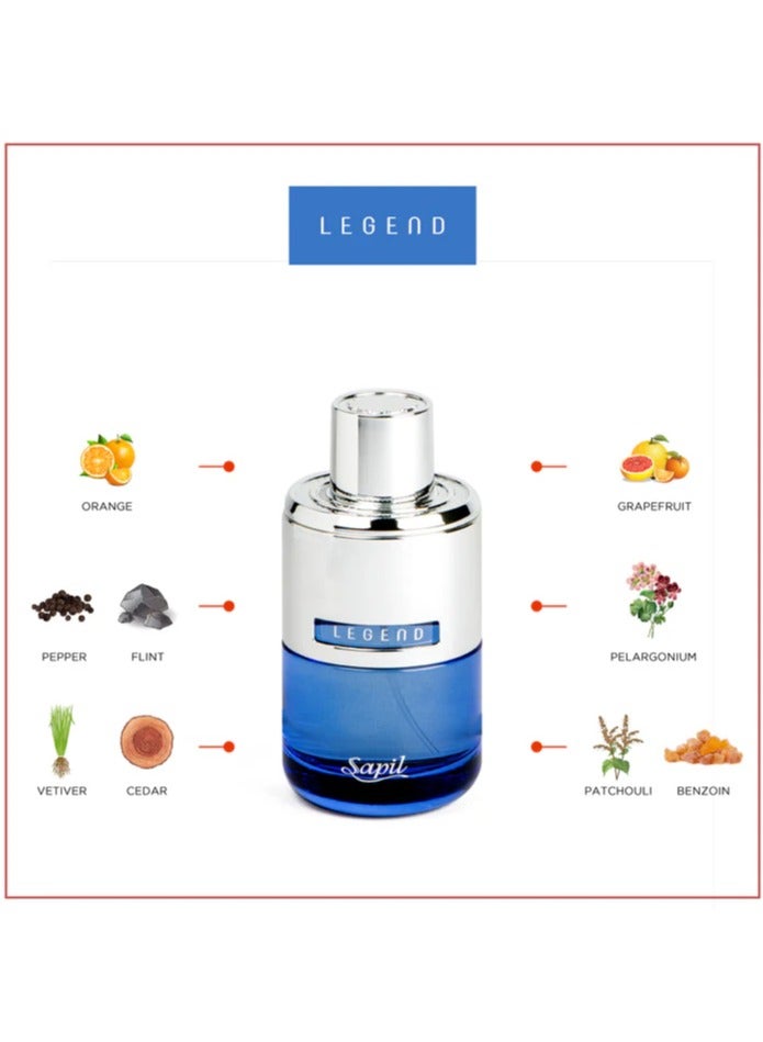 sapil Legend Eau De Parfum For Men - 100 ML - Image 5