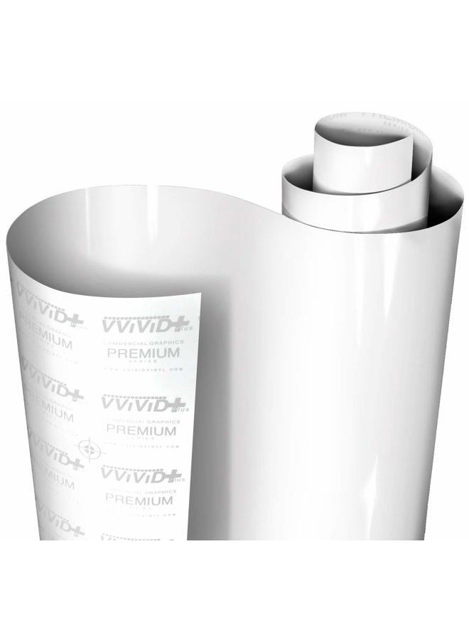 VViViD + Ultra Gloss Premium Vinyl Car Wrap Film (50ft x 5ft, Gloss White) - Image 1