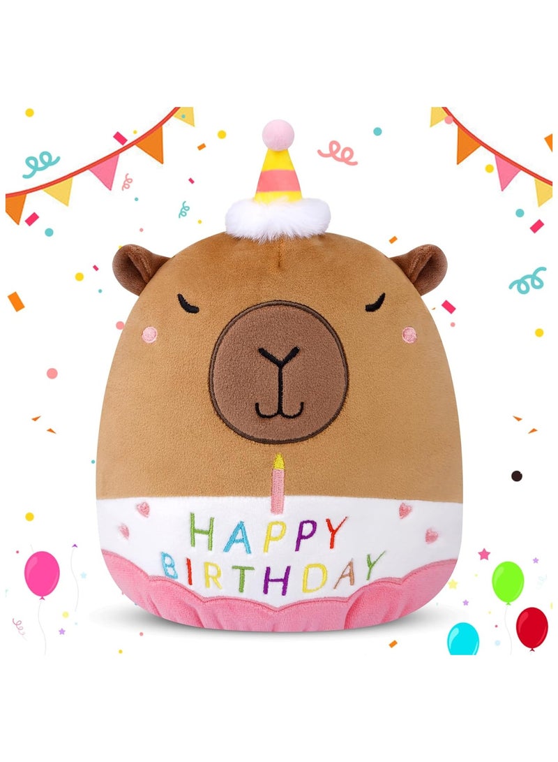 Capybara Cuddly Toy Plush Toy, Happy Birthday Capybara Plush, Water Pig Soft Toy, Plush Toy, Stuffed Toy, Cuddly Toy, Birthday Gifts for Children, Boys, Girls - Image 1