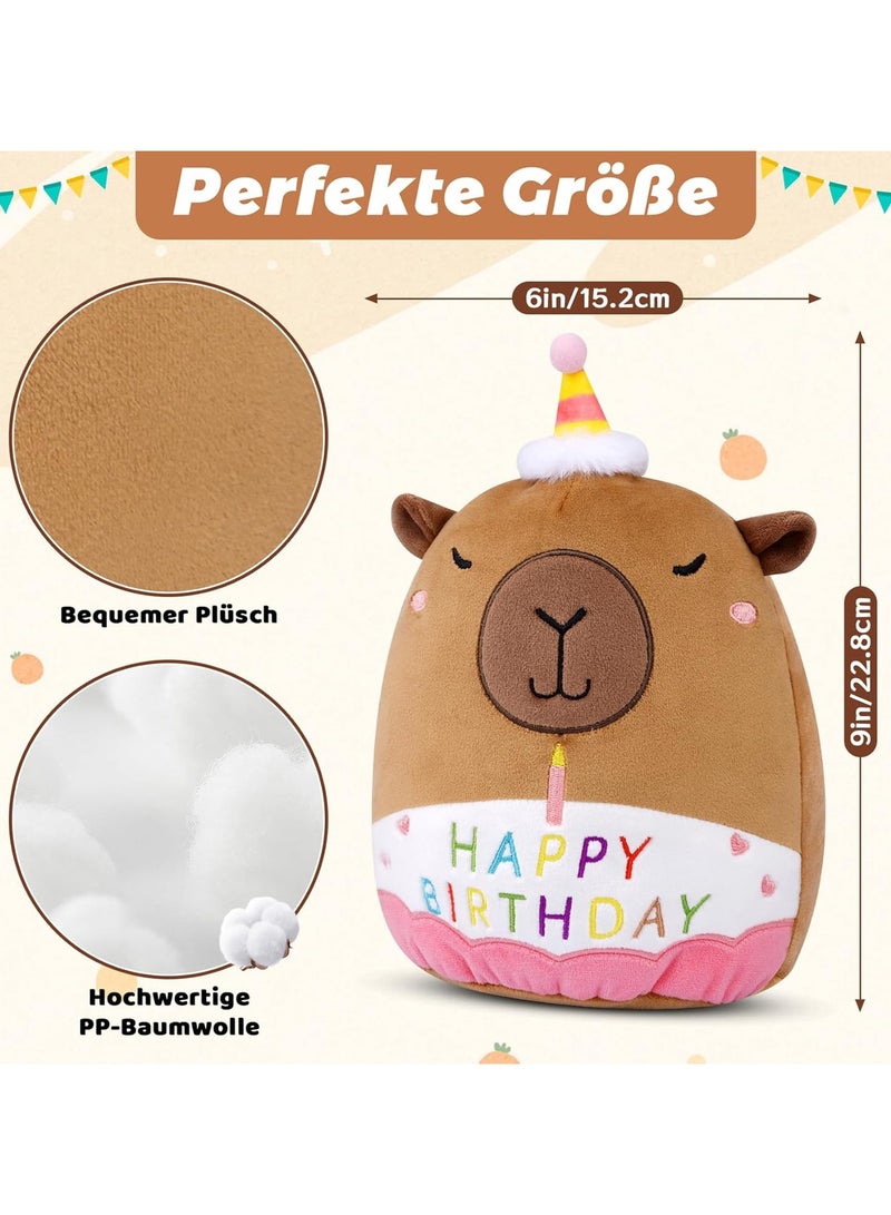 Capybara Cuddly Toy Plush Toy, Happy Birthday Capybara Plush, Water Pig Soft Toy, Plush Toy, Stuffed Toy, Cuddly Toy, Birthday Gifts for Children, Boys, Girls - Image 2
