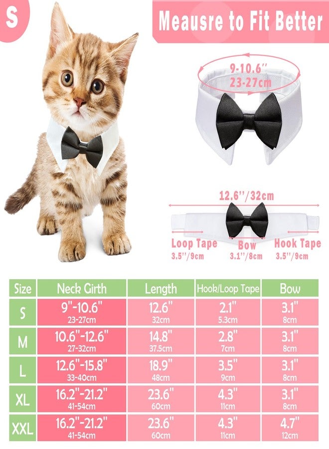 Koolmox Cat Tuxedo, KOOLMOX Black Cat Bow Tie Sewed with Handcrafted Adjustable White Collar for Formal Pet, Male Cat Collar for Small Puppy Boy Dog Collars Cats Wedding Outfit Birthday Gift Dog Bows - Image 2