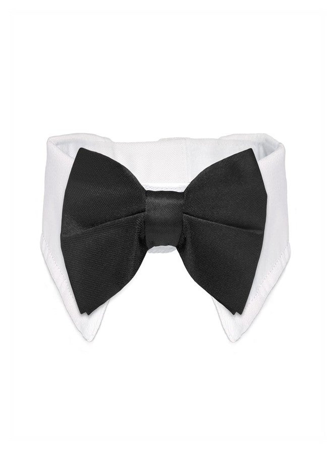 Koolmox Cat Tuxedo, KOOLMOX Black Cat Bow Tie Sewed with Handcrafted Adjustable White Collar for Formal Pet, Male Cat Collar for Small Puppy Boy Dog Collars Cats Wedding Outfit Birthday Gift Dog Bows - Image 1