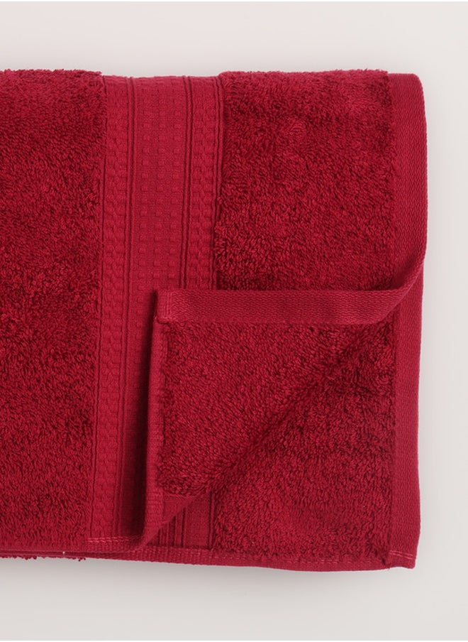 White Rose 4 Piece Bathroom Towel Set - BRIX - 500 GSM - 100% Cotton Terry - 2 Bath Towel 70X140 cm & 2 Hand Towel 50x90 cm-Premium Touch-Quick Dry - Super Absorbent-Red  - Image 4
