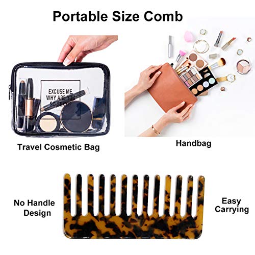 Kinyanco 2-Pack Large Hair Detangling Comb, French Hair Comb Wide Teeth Pocket Comb for Thick Curly Wavy Hair, Detangler Comb Styling Comb - Image 4