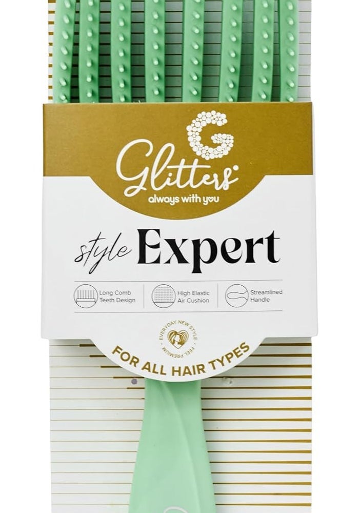 Glitters AuraFlow Detangling Hairbrush - Vent Brush for Fast Drying & Easy Styling