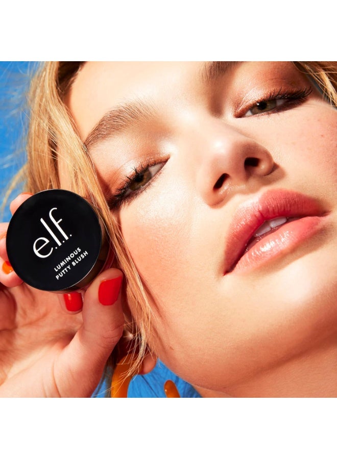 elf e.l.f. Luminous Putty Blush, Putty-to-Powder, Buildable Blush With A Subtle Shimmer Finish, Highly Pigmented & Creamy, Vegan & Cruelty-Free, Maui 10g - Image 3