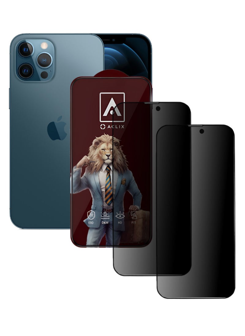 ACLIX 2 Pieces Antistatic ESD Dustproof Premium Quality High Definition Tempered Glass Screen Protector Designed For  iPhone 12 Pro - Image 1