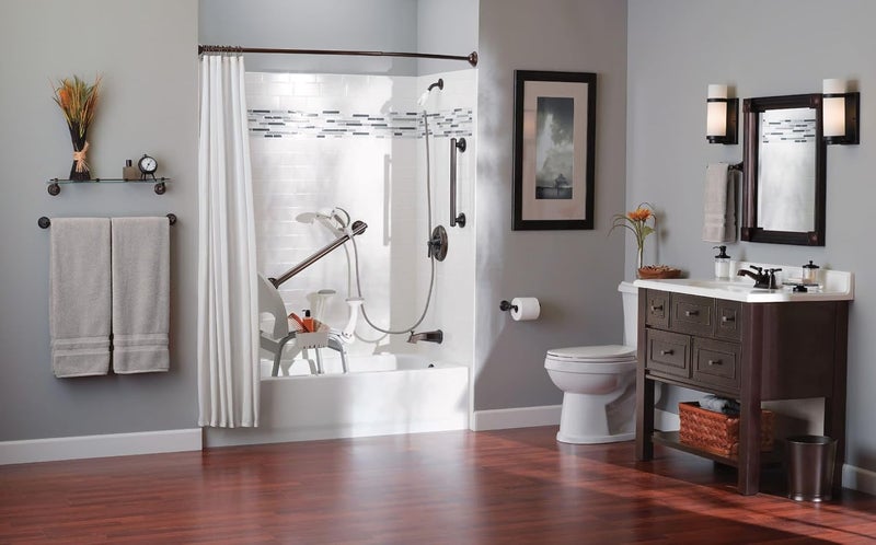 MOEN LR8724D1GOWB Securemount Designer Elegance Grab Bar With Grip Pads, Old World Bronze, 24-Inch - Image 4