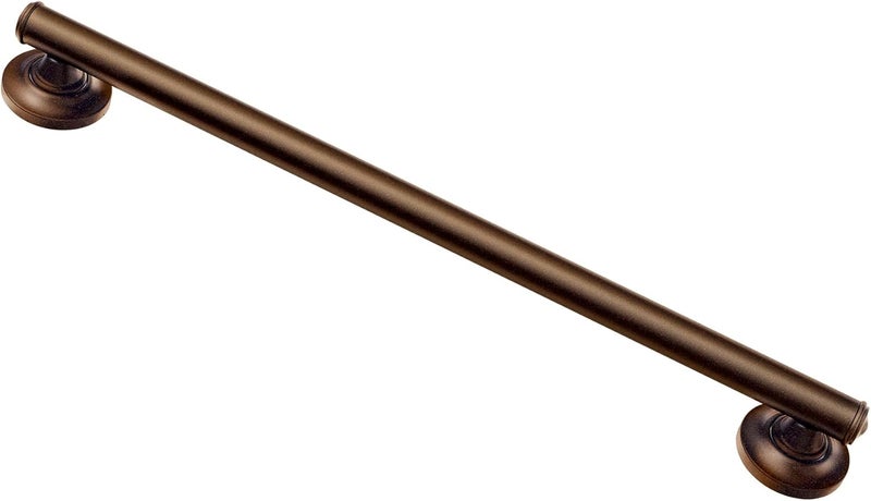 MOEN LR8724D1GOWB Securemount Designer Elegance Grab Bar With Grip Pads, Old World Bronze, 24-Inch - Image 1
