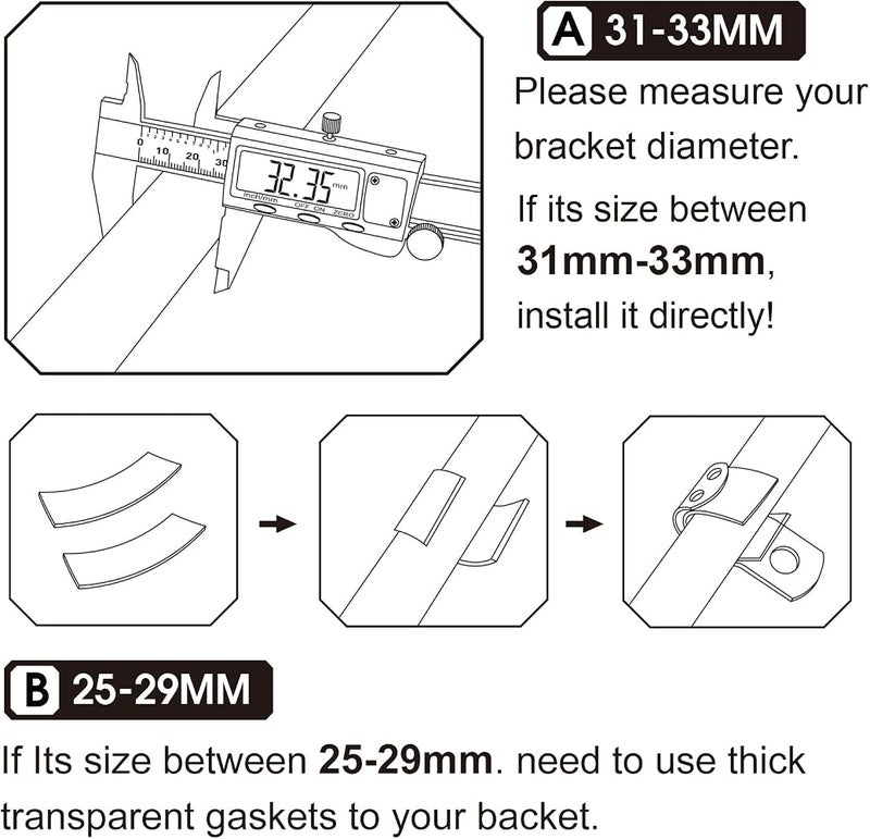 YWLUWEI M8 Motorcycle Foot Rests Fit 1.22-1.29in Motorbike Brackets Foldable Foot Pegs Front Footpeg Rear Footpeg Anti-Skid Rearsets Folded Footrest 90 Degree Fixed Folding Passenger Pedal Supports (Silver) - Image 2