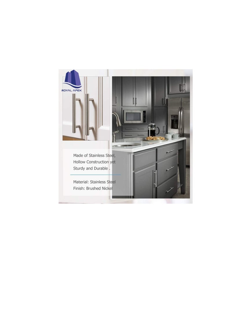 Stainless Steel Kitchen Cabinet Drawer T-Bar Cabinet & Furniture Pull Cabinet Door Handles and Pulls Cabinet Knobs Brushed Nickel. (22 x Hole Size 16 CM, Pack of 5)  - Image 3