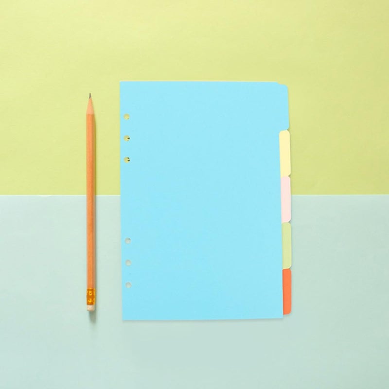 6 Colors A6 Detachable Binder Tabs Index Dividers for Filing Notebook Office School Supplies - Image 5