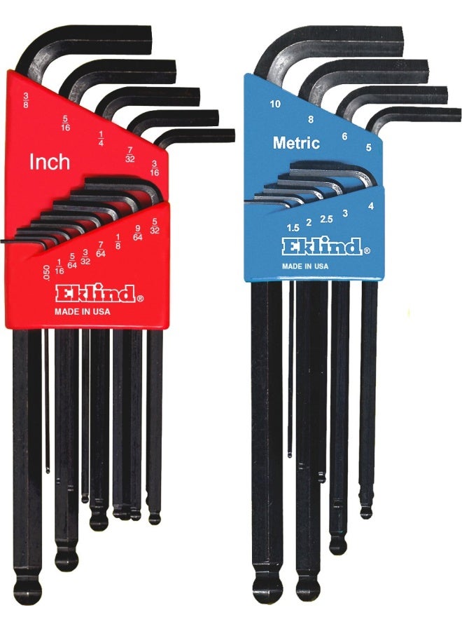 Eklind Mutano Eklind 13222 Ball Hex L Key Allen Wrench Combo Inch Mm 2 Sets 22Pc - Image 1