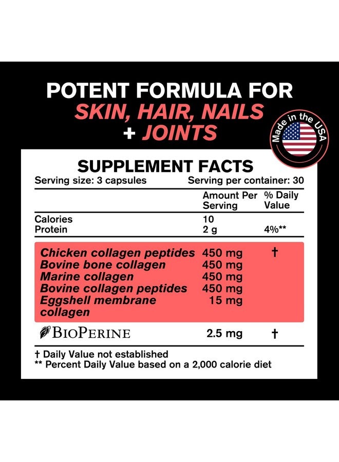 VitaRaw Collagen Pills 1800 mg - Multi Collagen Supplements (Types I, II, III, V & X) Grass Fed Non GMO Collagen Peptides Pills for Hair, Skin and Joints - Hydrolyzed Collagen Protein Powder for Women and Men  - Image 2