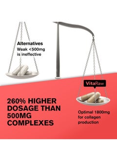 VitaRaw Collagen Pills 1800 mg - Multi Collagen Supplements (Types I, II, III, V & X) Grass Fed Non GMO Collagen Peptides Pills for Hair, Skin and Joints - Hydrolyzed Collagen Protein Powder for Women and Men  - Image 3