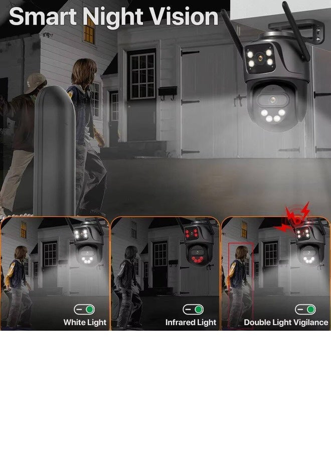 Shiwojia Three Screen WIFI IP Camera Outdoor 4K Dual Lens PTZ Camera Ai Human Detection IP66 Waterproof CCTV Video Security Camera iCsee  - Image 5
