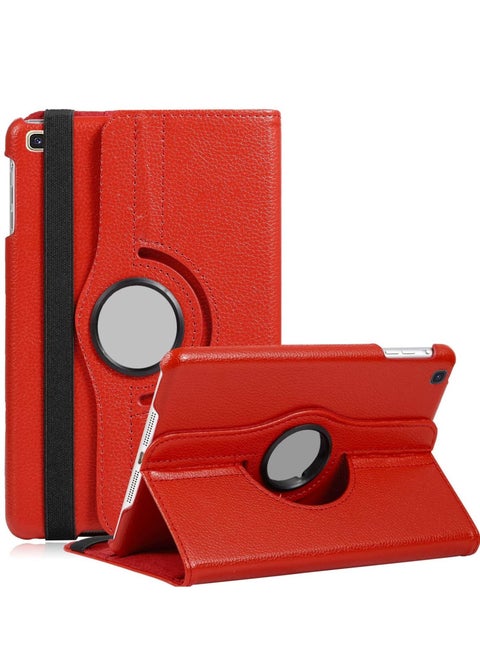 Rotating Case for Samsung Galaxy Tab A 8.0 2019 Without S Pen Model (SM-T290 Wi-Fi, SM-T295 LTE), Premium PU Leather 360 Degree Stand Cover with Auto Wake/Sleep Function(Red)