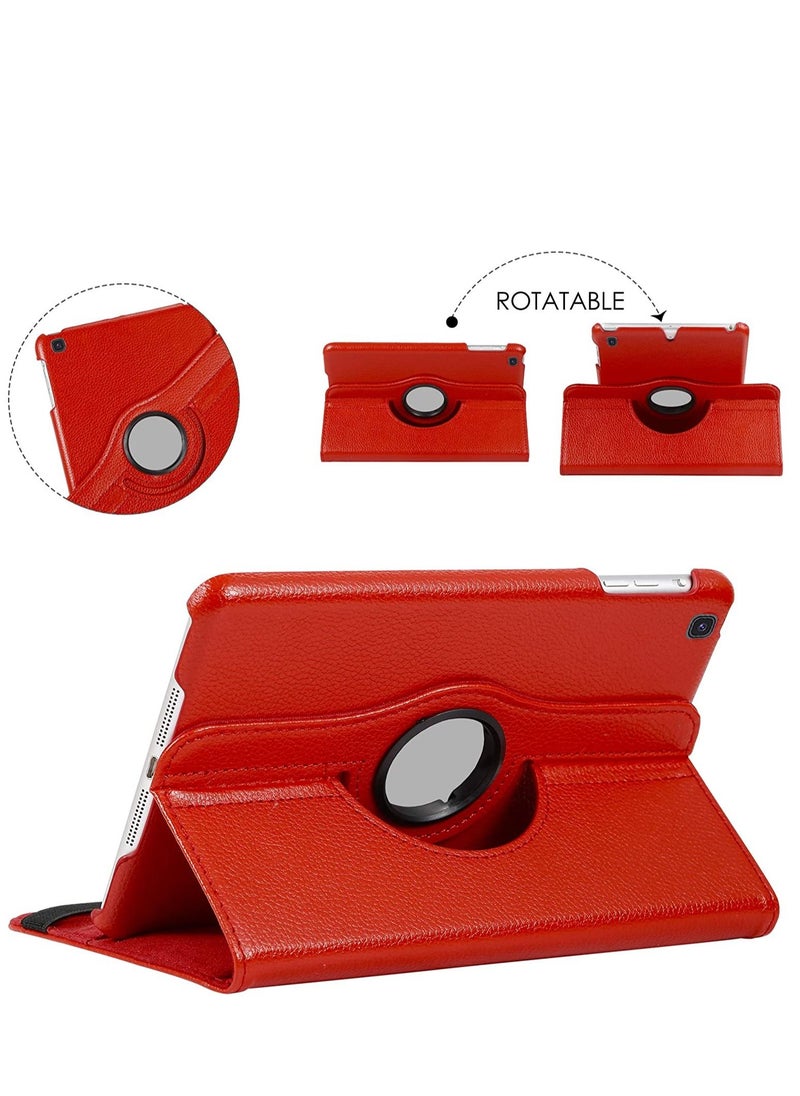 Generic - Rotating Case for Samsung Galaxy Tab A 8.0 2019 Without S Pen Model (SM-T290 Wi-Fi, SM-T295 LTE), Premium PU Leather 360 Degree Stand Cover with Auto Wake/Sleep Function(Red) - Image 1