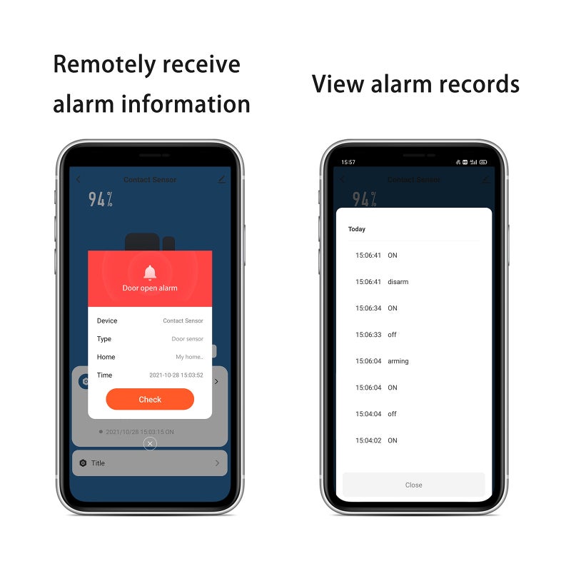 Home Security System 2 Pack White: Immediate Sound & Light Alarm - Remote Monitoring Door Window Alarm Sensor for Home, Apartment, Vacation Property - Image 4