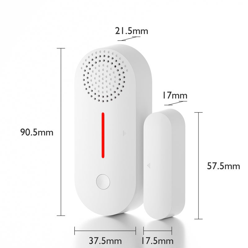 Home Security System 2 Pack White: Immediate Sound & Light Alarm - Remote Monitoring Door Window Alarm Sensor for Home, Apartment, Vacation Property - Image 2