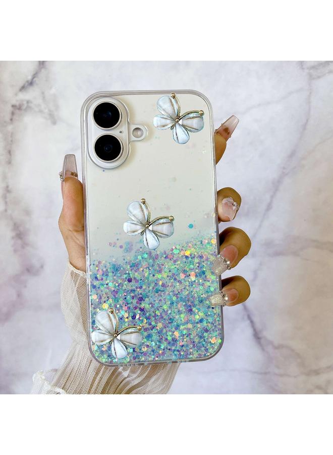 S-TOP Case For iPhone 16 Luminous Starry Sky Glitter Butterfly TPU Phone Case - Image 2