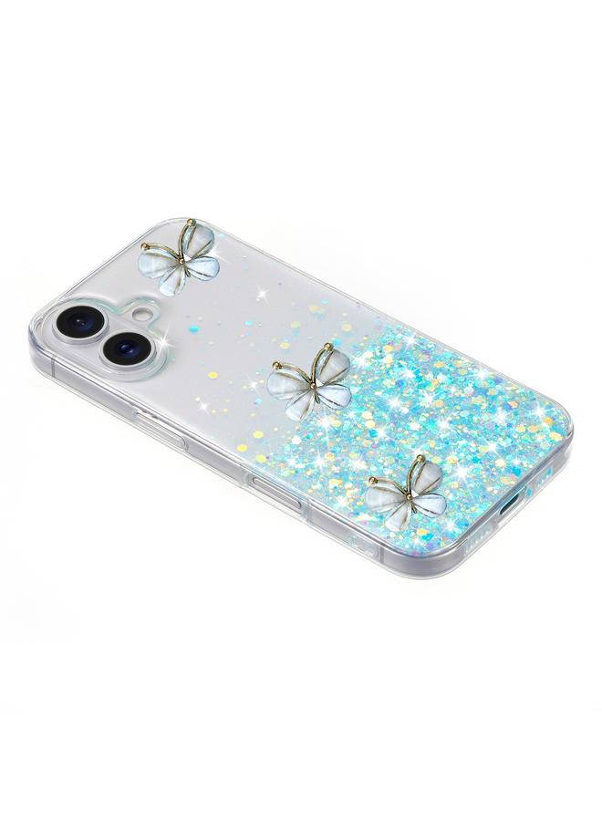S-TOP Case For iPhone 16 Luminous Starry Sky Glitter Butterfly TPU Phone Case - Image 4
