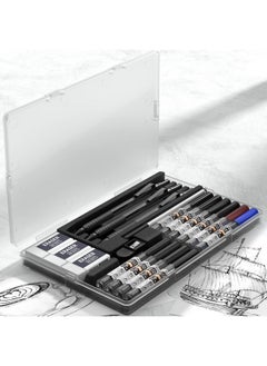 Nicpro Black Metal 2.0 Mechanical Pencil Set With Case 3 Pcs Drafting Lead Holder With 2Mm Graphite Lead Refill (Hb 2H 4H 2B 4B) & Colors Sharpeners Erasers For Artist Writing Drawing Sketching  - Image 5