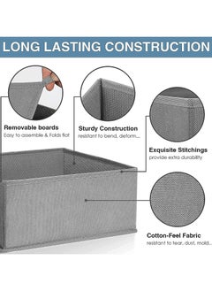 AUTOYSUR Drawer Organizer Clothes, 6 Pack Underwear Drawer Organizer, Foldable Closet Organizers, Storage Dresser Drawer Dividers, Cloth Drawer Storage Organizer Boxes, for Clothes, Scarves (Grey)  - Image 3