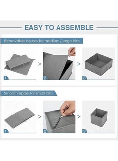 AUTOYSUR Drawer Organizer Clothes, 6 Pack Underwear Drawer Organizer, Foldable Closet Organizers, Storage Dresser Drawer Dividers, Cloth Drawer Storage Organizer Boxes, for Clothes, Scarves (Grey)  - Image 4