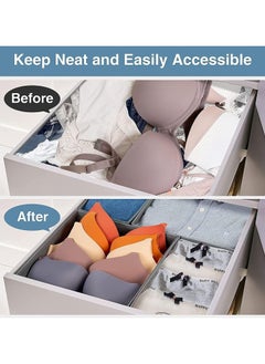 AUTOYSUR Drawer Organizer Clothes, 6 Pack Underwear Drawer Organizer, Foldable Closet Organizers, Storage Dresser Drawer Dividers, Cloth Drawer Storage Organizer Boxes, for Clothes, Scarves (Grey)  - Image 5