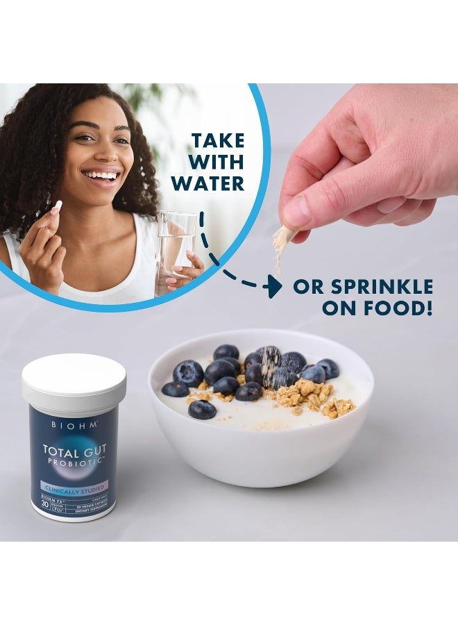 BIOHM 30 Billion CFU Probiotic, Natural, Digestive Enzymes, Immune Health, Shelf Stable, Clinically Studied, Non-GMO, Vegan, for Women and Men, 30 Capsules (Packaging May Vary) - Image 4