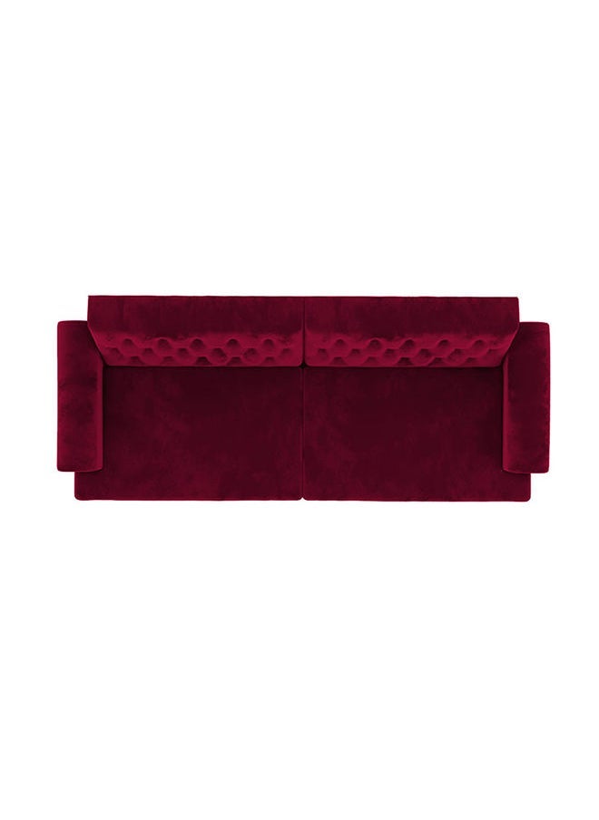 House One Chocolate | 3-Seater Sofa Upholstered In Velvet 212x82x84 cm - Burgundy - Image 4