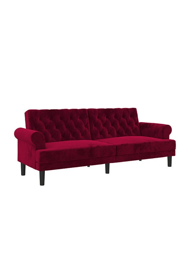 House One Chocolate | 3-Seater Sofa Upholstered In Velvet 212x82x84 cm - Burgundy - Image 2