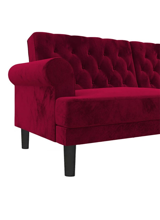 House One Chocolate | 3-Seater Sofa Upholstered In Velvet 212x82x84 cm - Burgundy - Image 5