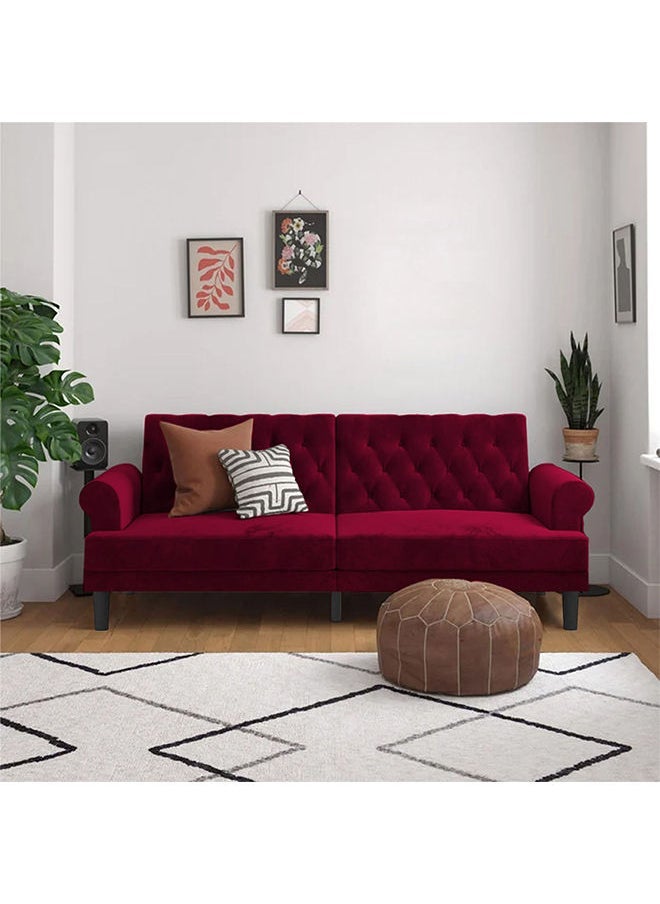 House One Chocolate | 3-Seater Sofa Upholstered In Velvet 212x82x84 cm - Burgundy - Image 1