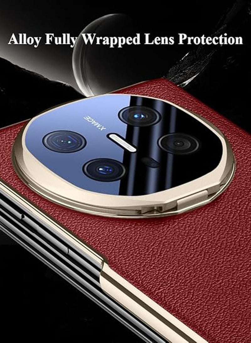 عام حقيبة متوافقة مع هواوي ميت X6، حماية هاتف مضادة للسقوط بمظهر معتم، مع نافذة ذكية وأوتو النوم/الاستيقاظ وقندمة عدسة الكاميرا، حقيبة حماية مضادة للصدمات مع وقفة للهواوي ميت X6 - Image 2