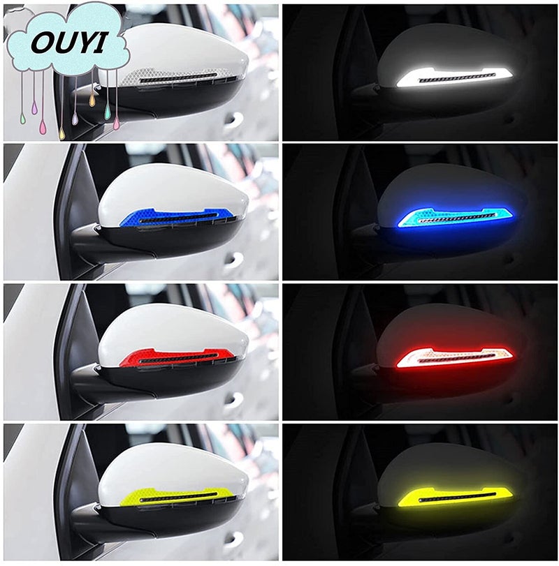 Allure Auto® 2 Pieces Reflective Car Stickers Set Rearview Mirror Reflective Warning Stickers Car Side Reflective Stickers for Car Safety (Yellow) for Maruti Sx4 New - Image 2