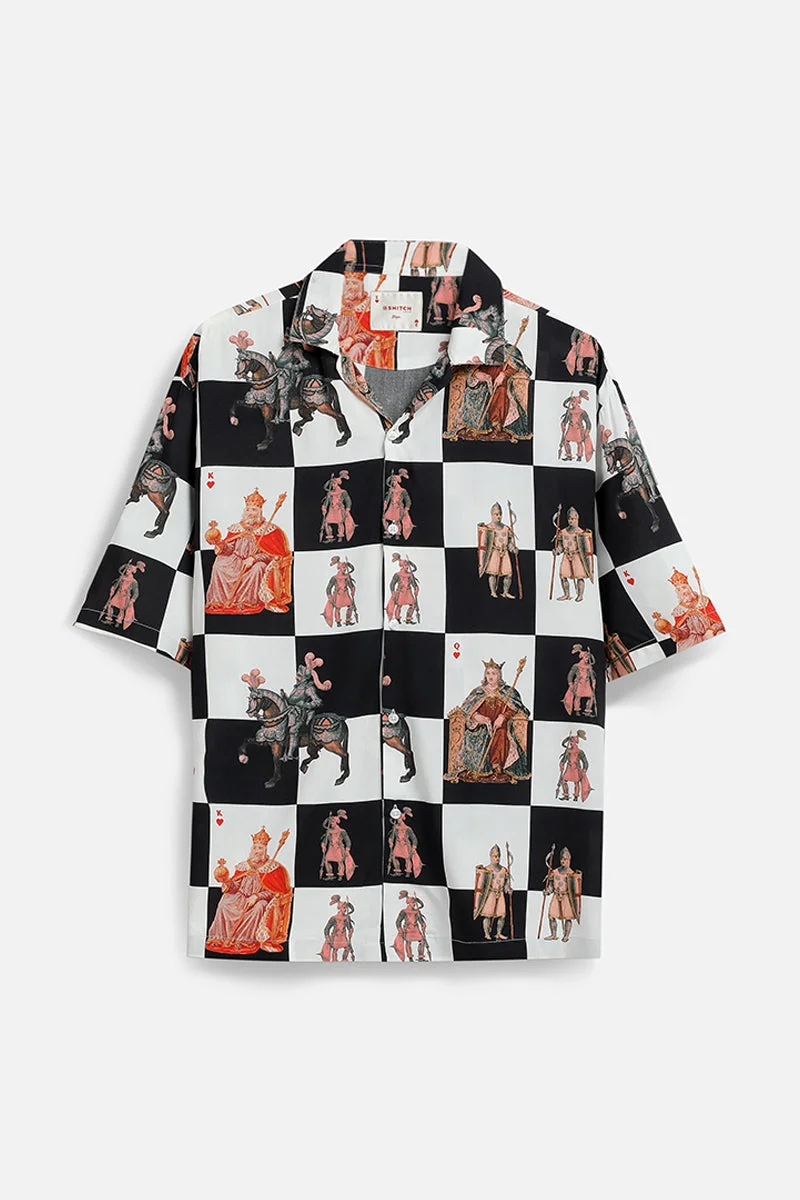 SNITCH King Of Hearts Chess Print Luxe Shirt
