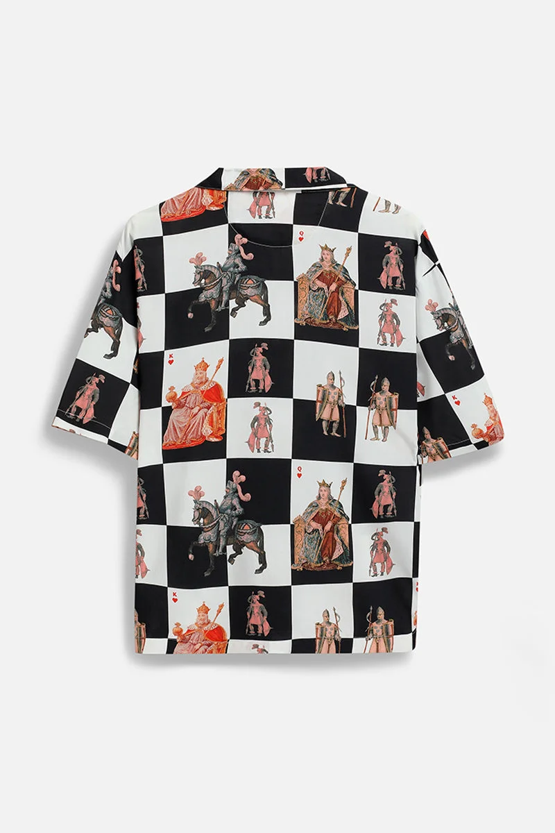 SNITCH King Of Hearts Chess Print Luxe Shirt