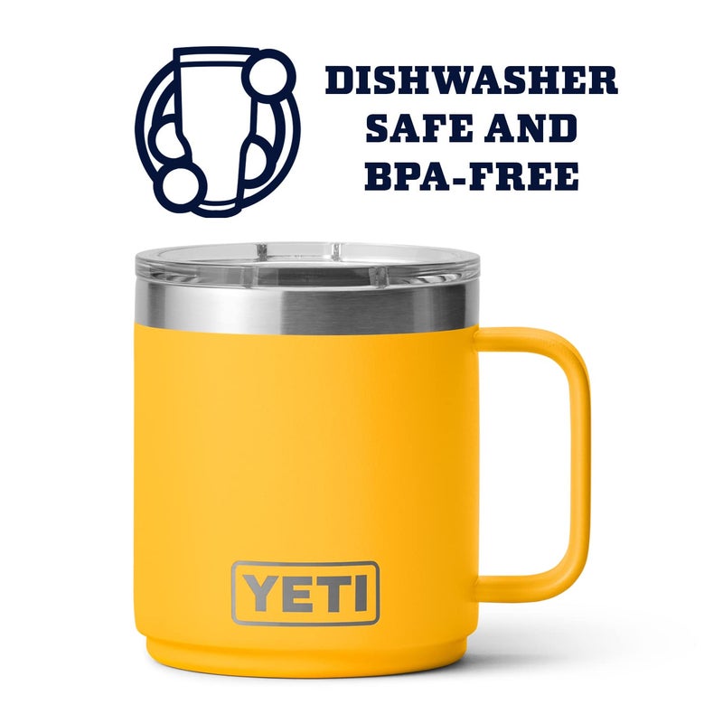 YETI Rambler 10 oz Stackable Mug, Vacuum Insulated, Stainless Steel with MagSlider Lid, Alpine Yellow - Image 4