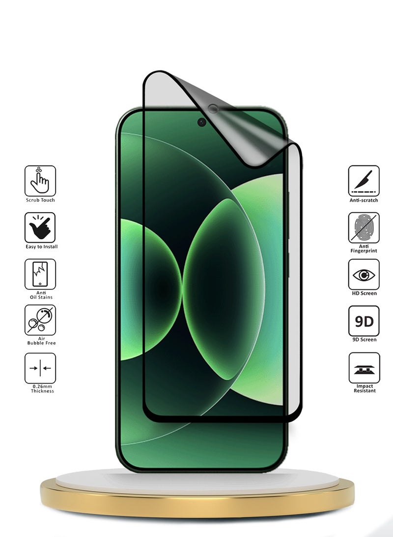 Wtech Xiaomi 17 Pro Max 5G 2025 Premium Nano Ceramic Full Glue Full Cover Matte Flexible Screen Protector (MSCNMN) - Clear/Black - Image 2