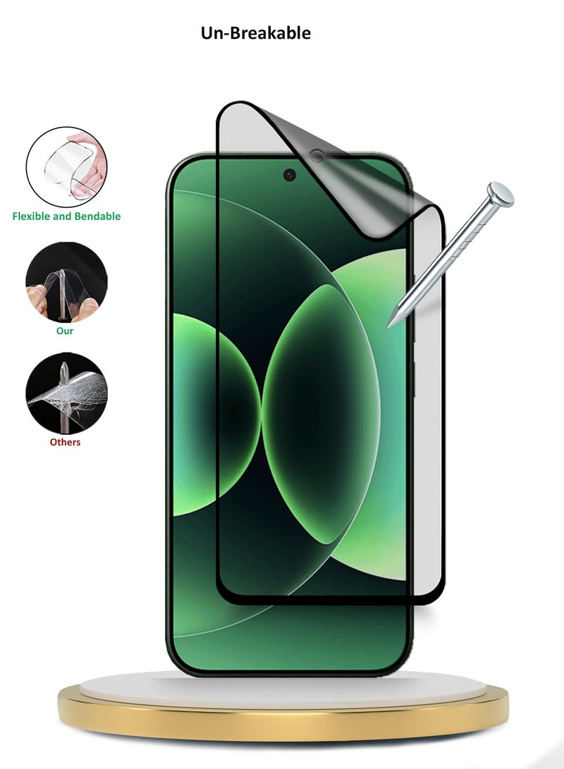 Wtech Xiaomi 17 Pro Max 5G 2025 Premium Nano Ceramic Full Glue Full Cover Matte Flexible Screen Protector (MSCNMN) - Clear/Black - Image 3