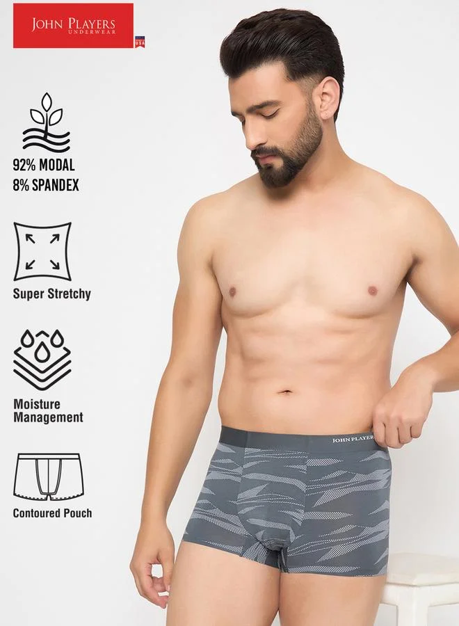 جون بلاير Dark Grey Printed Modal Trunks