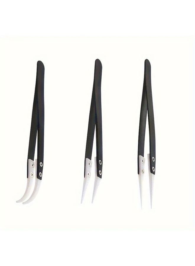 Ceramic Tweezers High Temperature Resistant Anti Static Acid Reflux Corrosion Straight Tip 1pc - Image 4