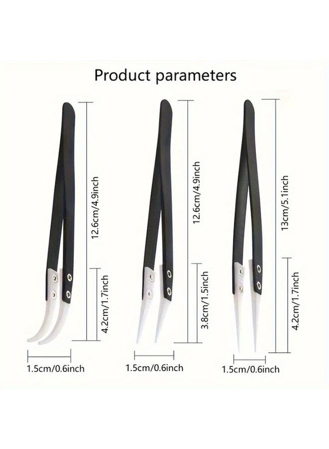 Ceramic Tweezers High Temperature Resistant Anti Static Acid Reflux Corrosion Straight Tip 1pc - Image 5