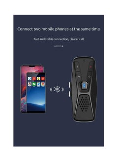 KASTWAVE Car Bluetooth Handsfree Speakerphone, Wireless Bluetooth 5.0 Speaker with Back-Clip, Car Sun Visor Bluetooth Receiver Music Player Adapter Auto Power On Off, Black  - Image 2