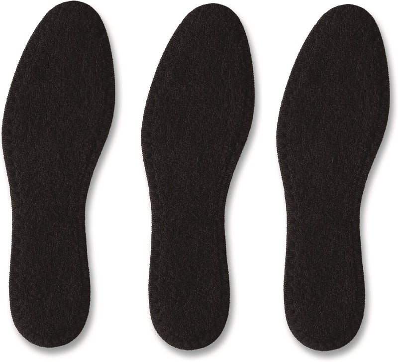 Pedag Summer | Pure Terry Cotton Insoles | Handmade in Germany | Absorbs Sweat & Controls Odor | Ideal for Wear Without Socks | Washable | US Women 7/ EU 37 | Black | 3 Pair