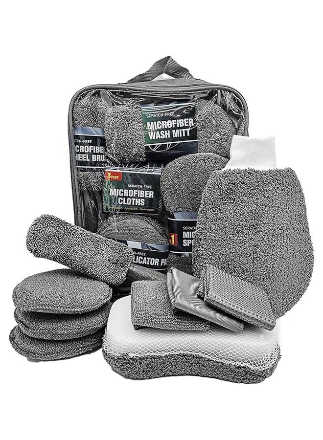 general Car Cleaning Kit, 10-Piece Car Wash Set with Tire Brush, Multi-Purpose Cleaning Cloth, Polishing Pad & Sponge, Car Interior Cleaning Soft Brush - Image 1